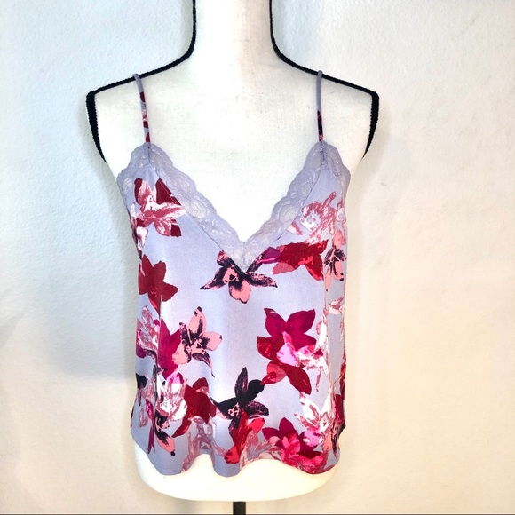 Express Purple Floral Lace Camisole Size Medium - Picture 2 of 9